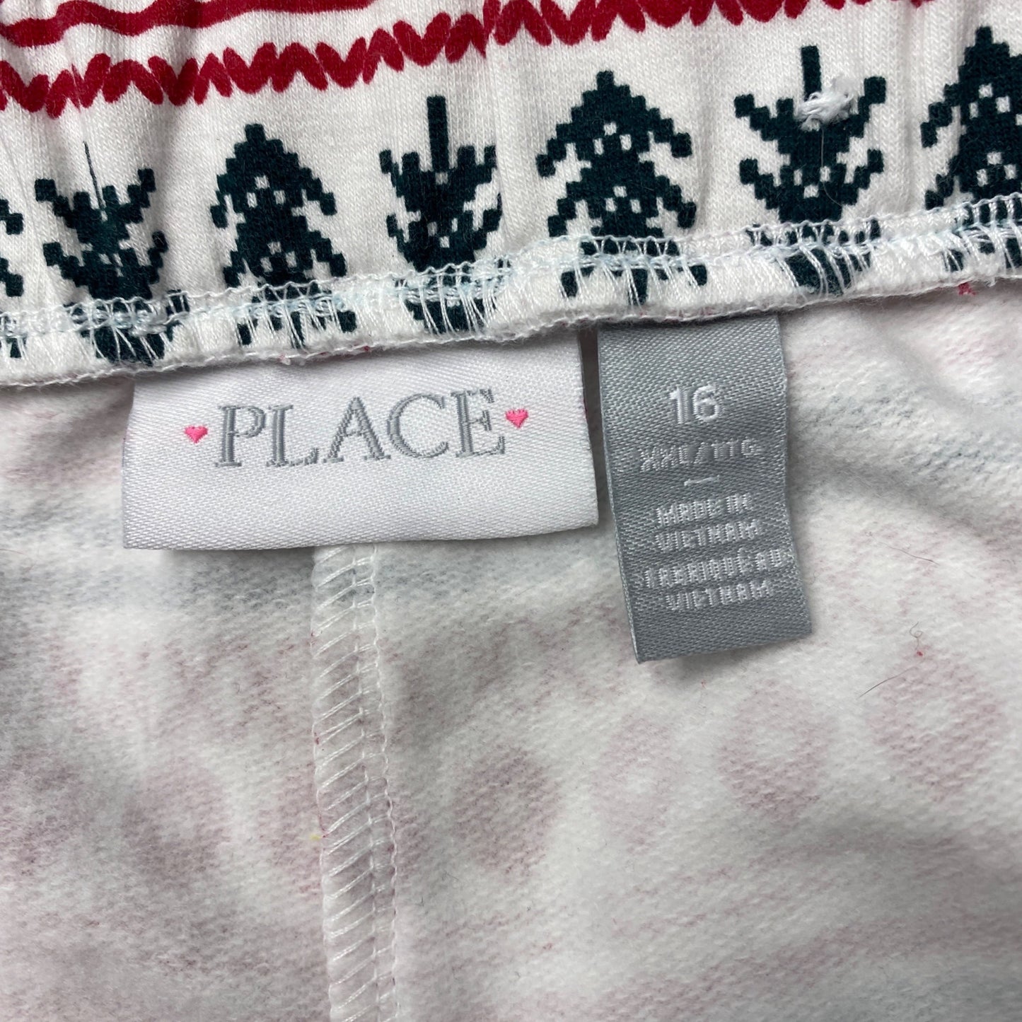 The Childrens Place Youth XXL Fairisle Christmas Leggings Red Green White Comfy