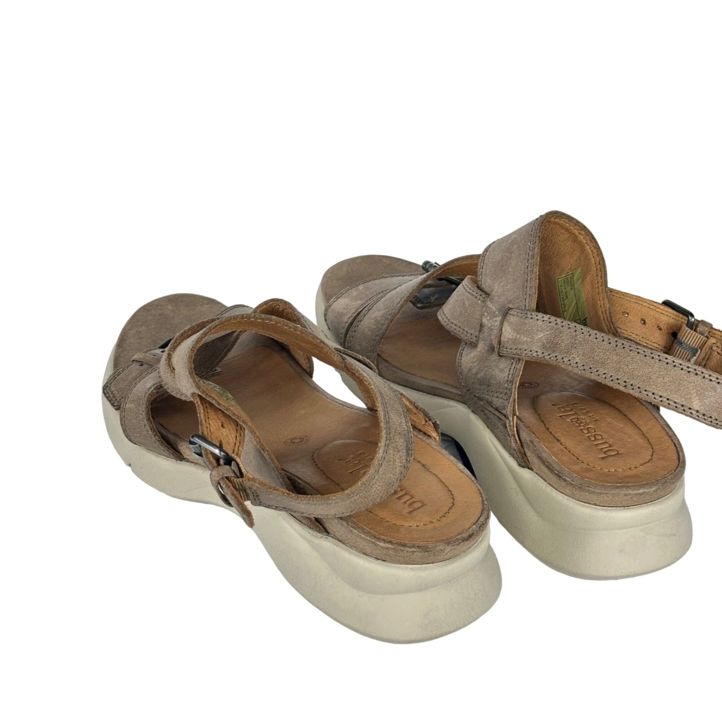 Bussola Jamaica 7.5/38 Jenny Leather Sandals Dakota Taupe Strappy Comfort Buckle