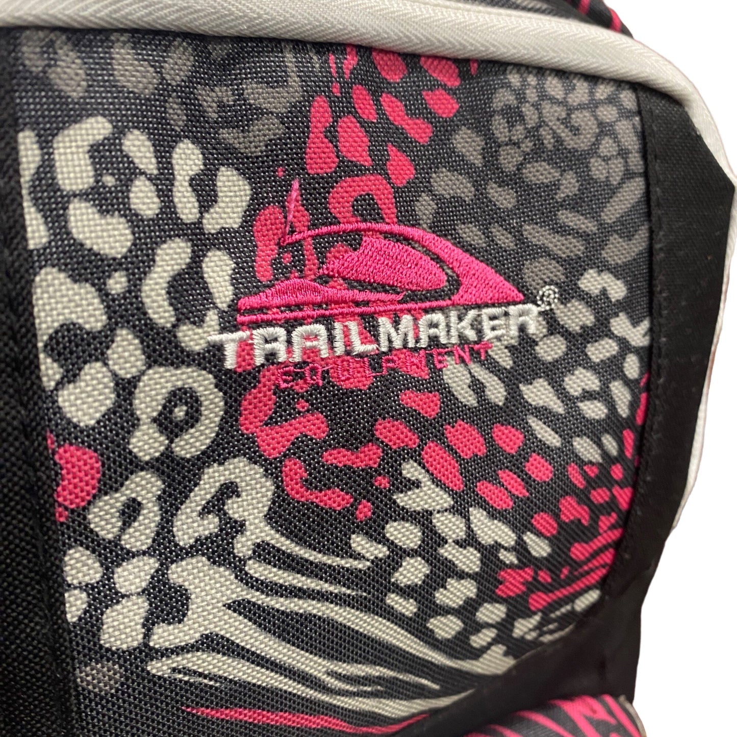 Trailmaker Leopard Print Backpack Pink Gray Black Zip Pockets Adjustable Straps