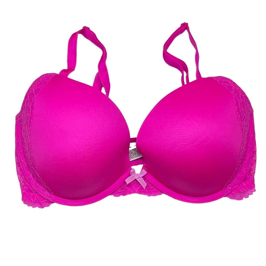 Victorias Secret 34DD Hot Pink Dream Angels Push Up Bra Lace Underwire Intimates