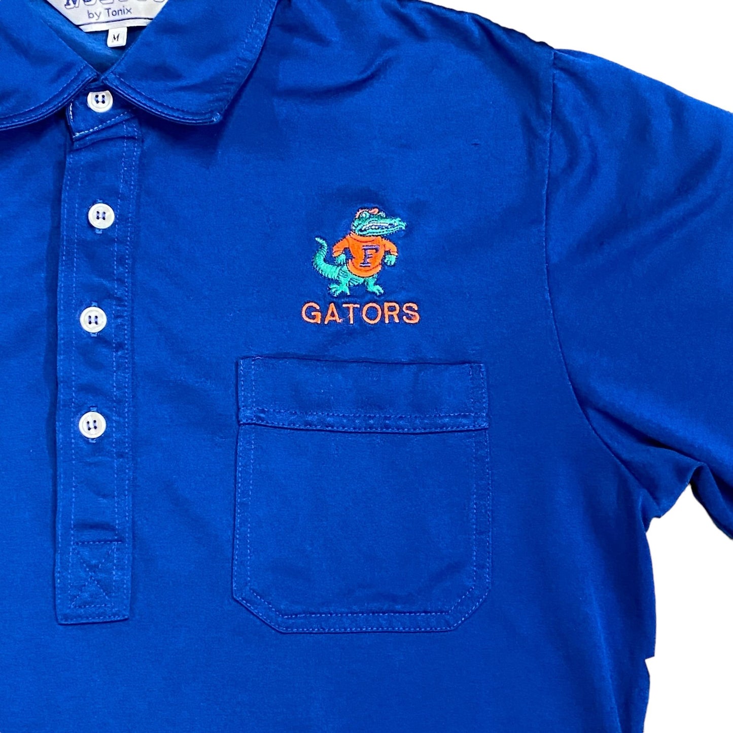 Vintage NOLOGO by Tonix Blue Florida Gators Polo Shirt 80s Albert Logo Mens M