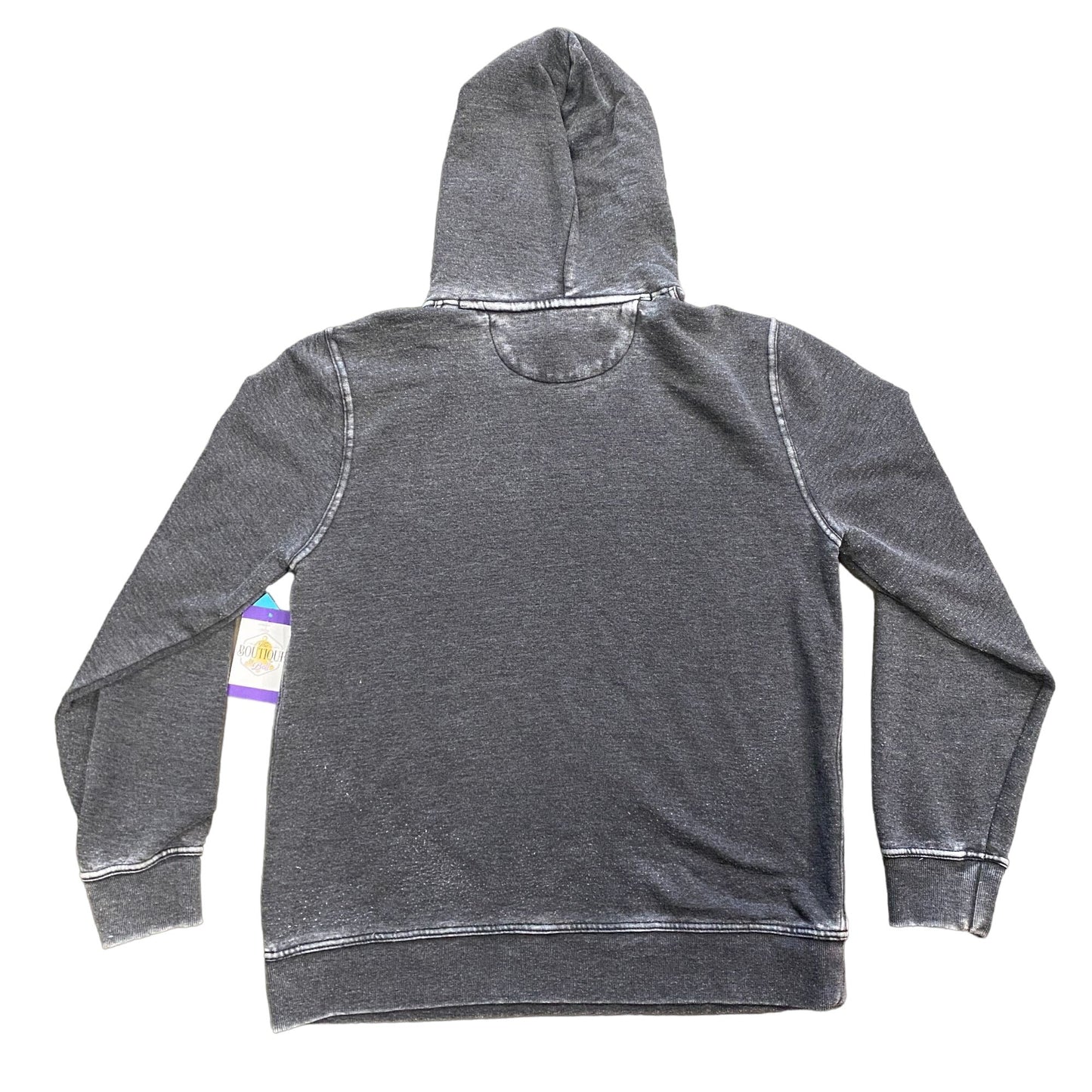 Lucky Brand Venice Burnout L Grey Pullover Hoodie "Four Leaf - Too Tough To Die"