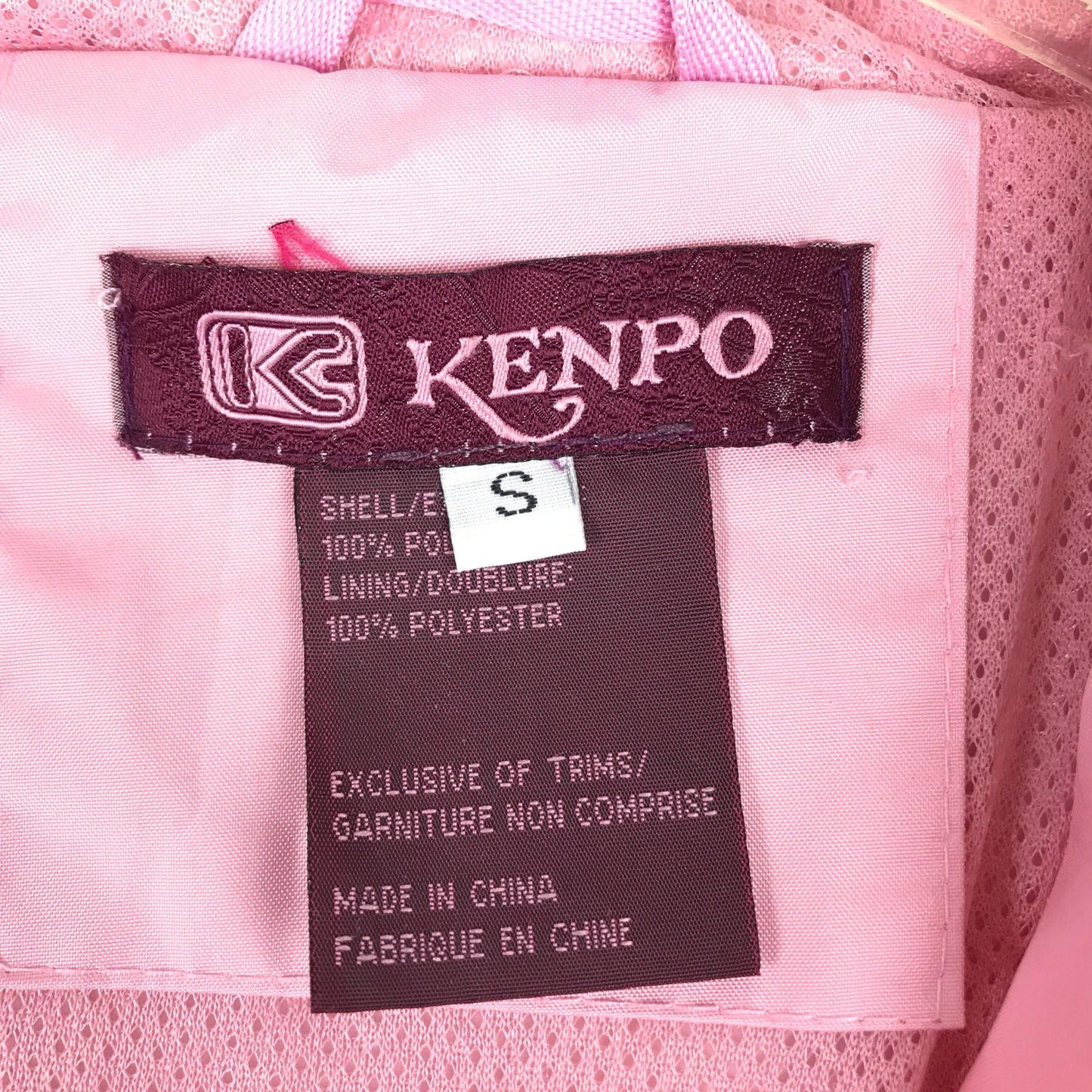 Kenpo Womens S Pink Black Colorado Windbreaker Jacket Zip Front Hooded Pockets