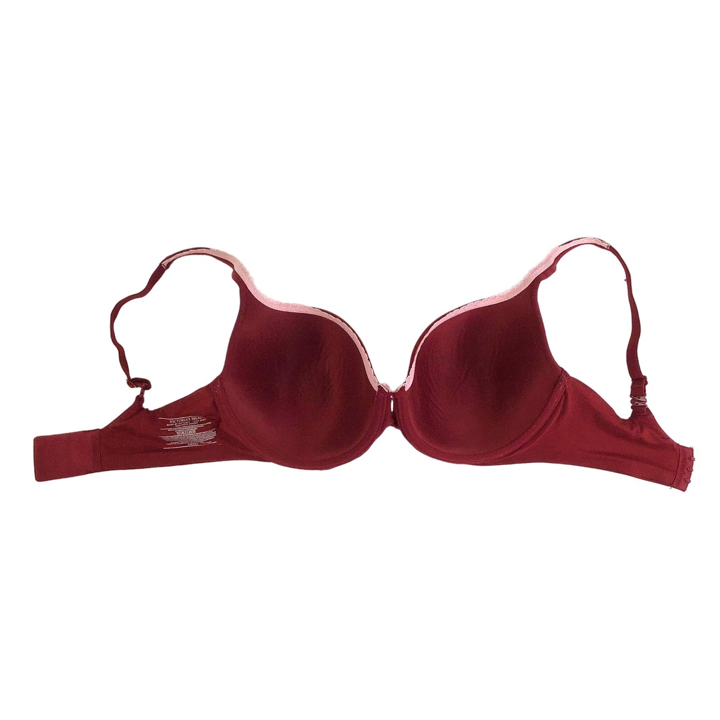 Victorias Secret Body by Victoria Lined Demi Bra 34DDD Burgundy Convertible Bra