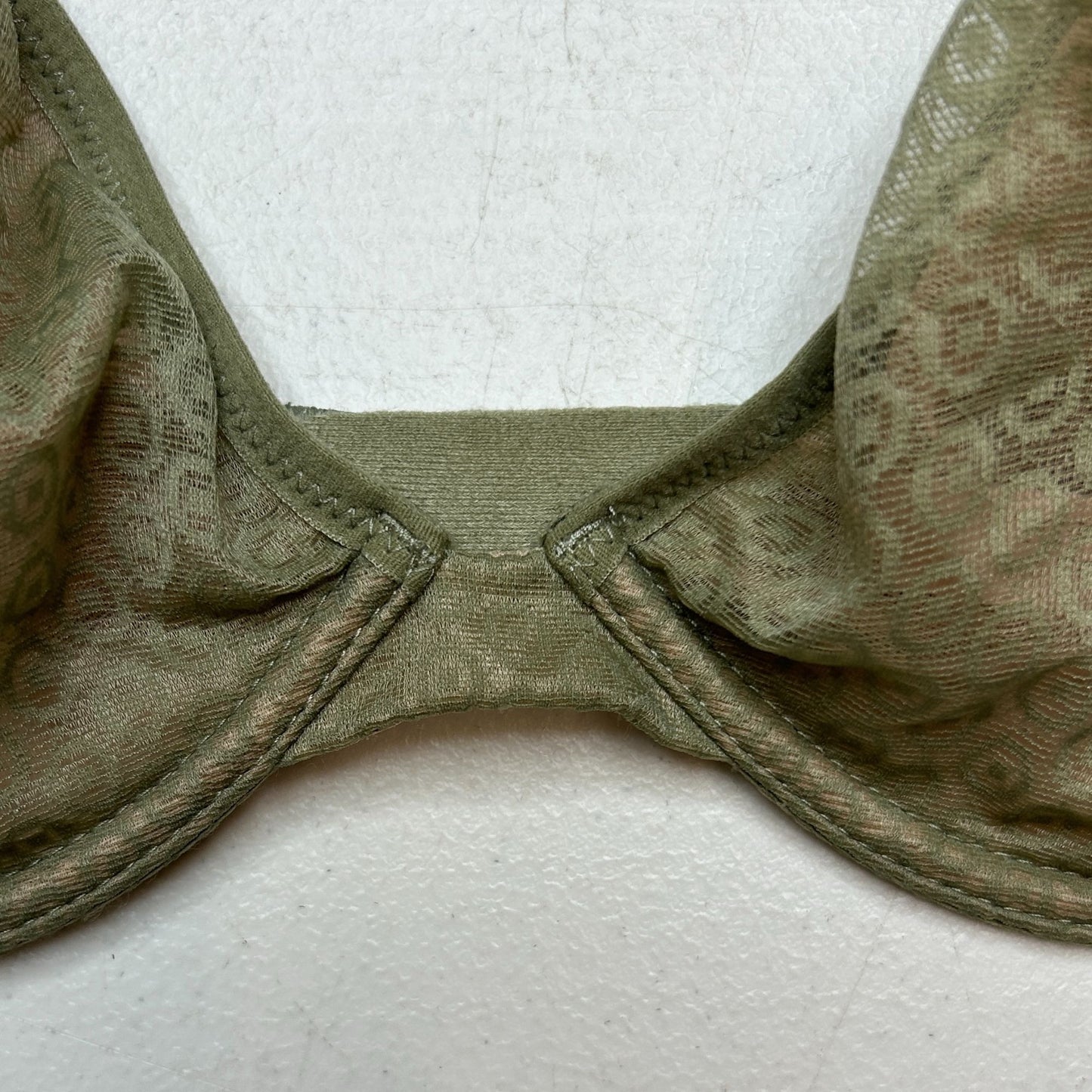 Victoria's Secret Body by Victoria 32DD Unlined Plunge Bra Mesh Olive Green