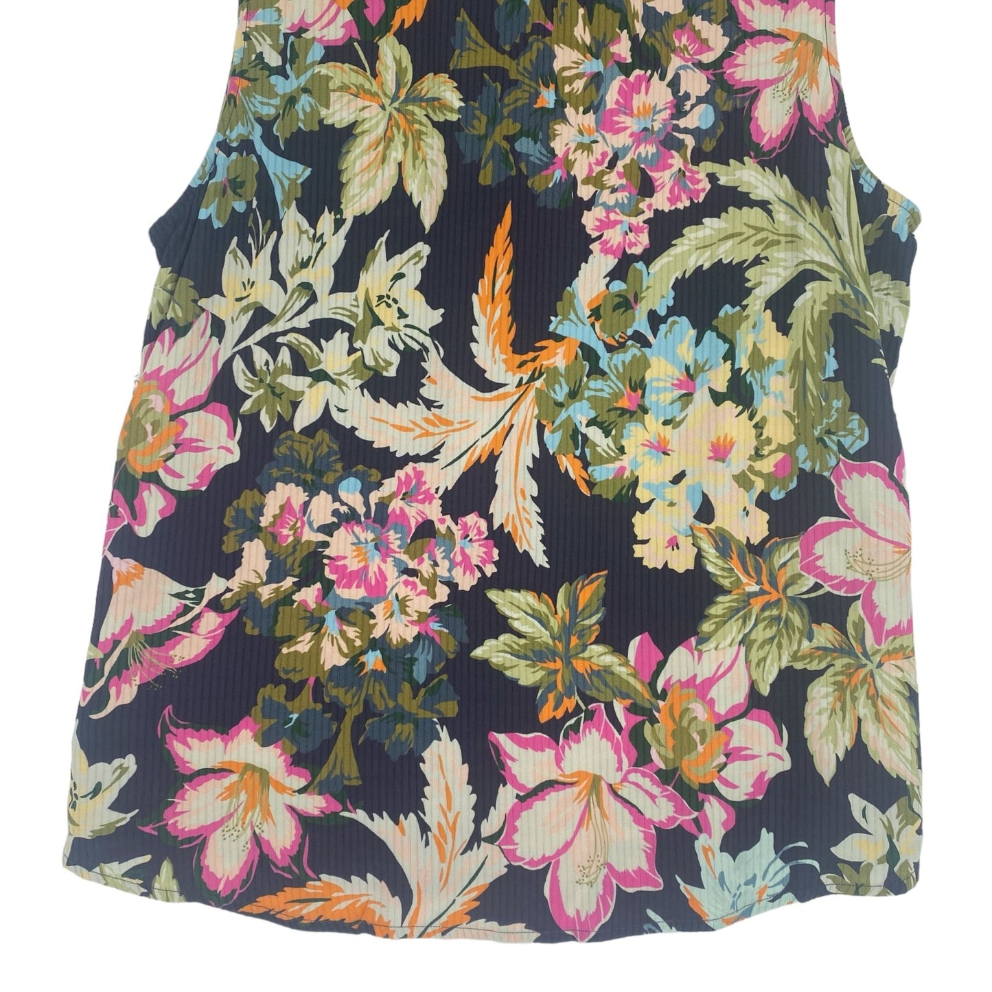 Soft Surroundings Womens 1X Flor De Pluma Floral Blouse Sleeveless Multi-Color