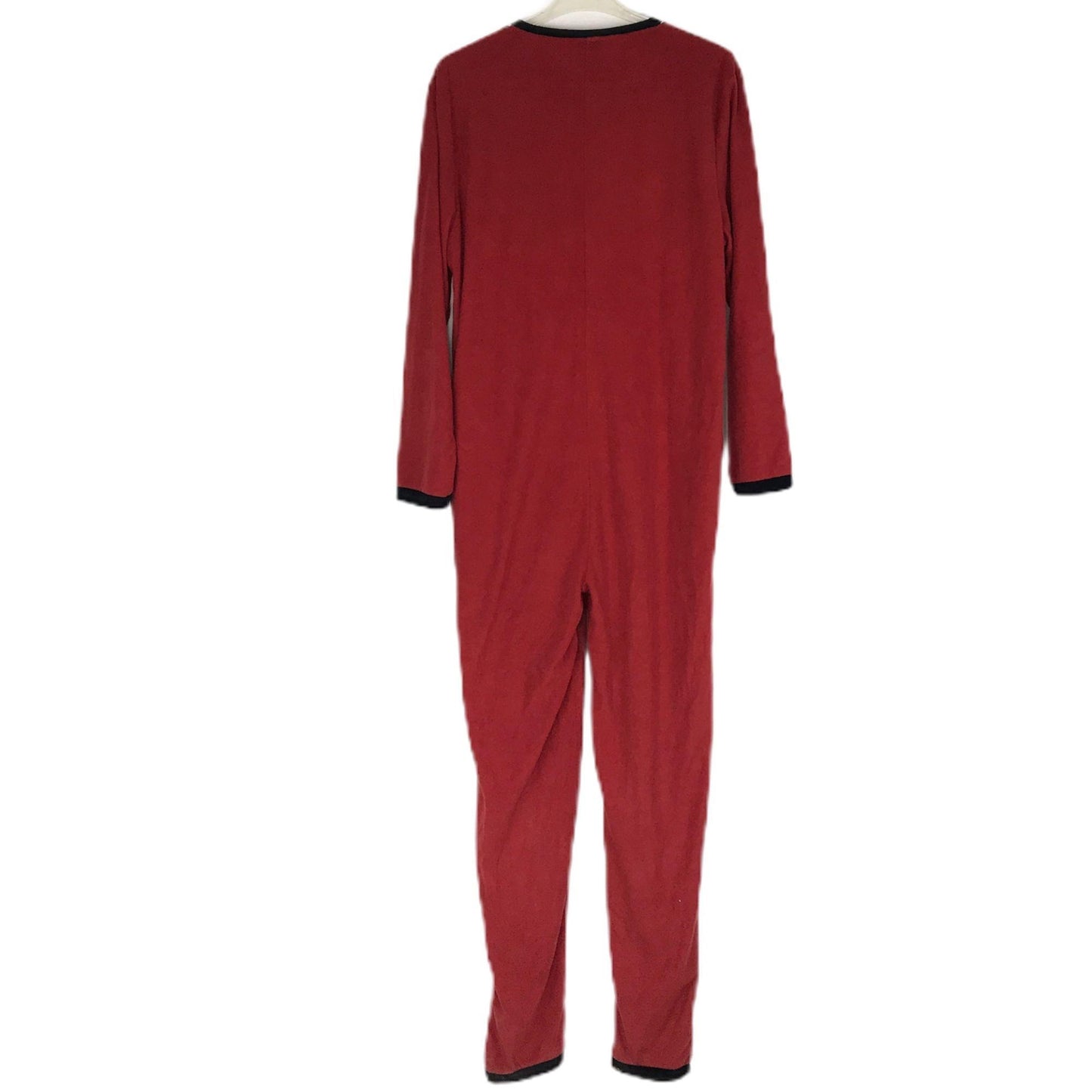 Anchorman XL One Piece Pajamas Zip Front Red Suit Costume Long Sleeve Pants