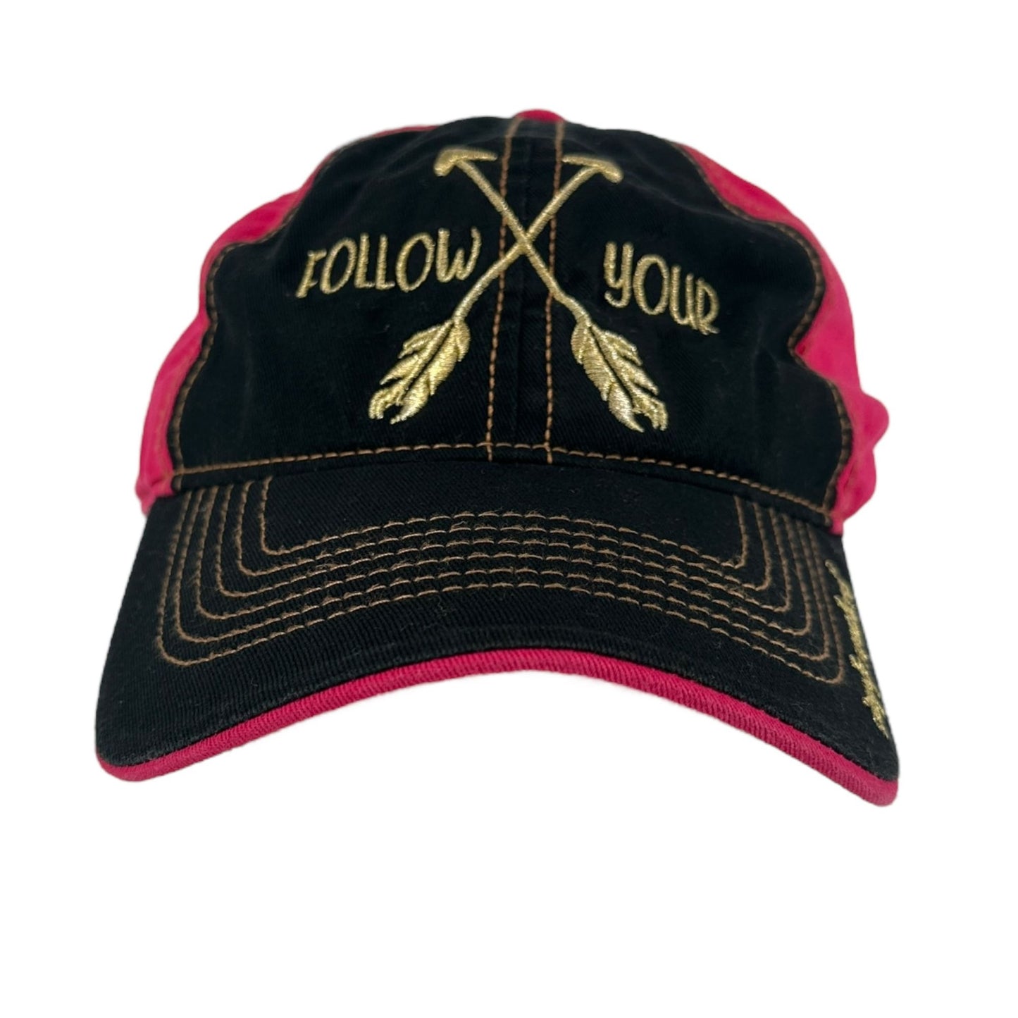 Simply Southern OSFM Baseball Cap Strapback Hat Follow Your Arrow Pink Blue Gold