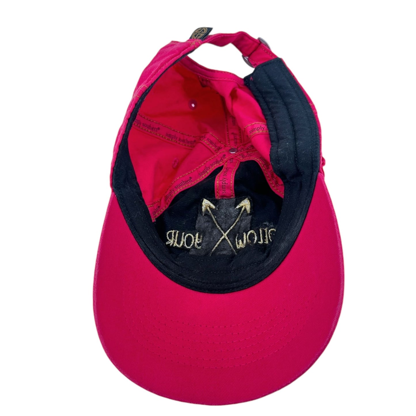 Simply Southern OSFM Baseball Cap Strapback Hat Follow Your Arrow Pink Blue Gold