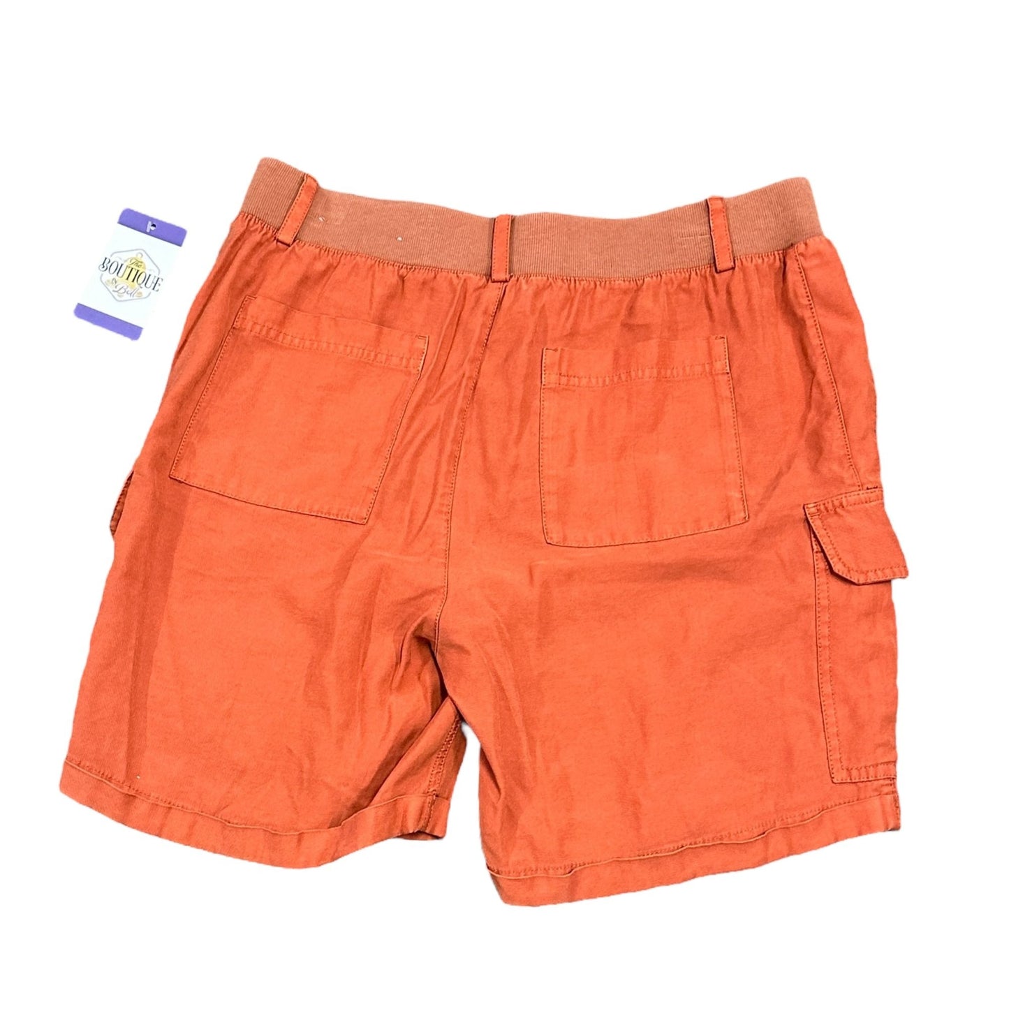 Soft Surroundings PM Pali Cargo Shorts Orange Cuffed Elastic Waist Wide Leg