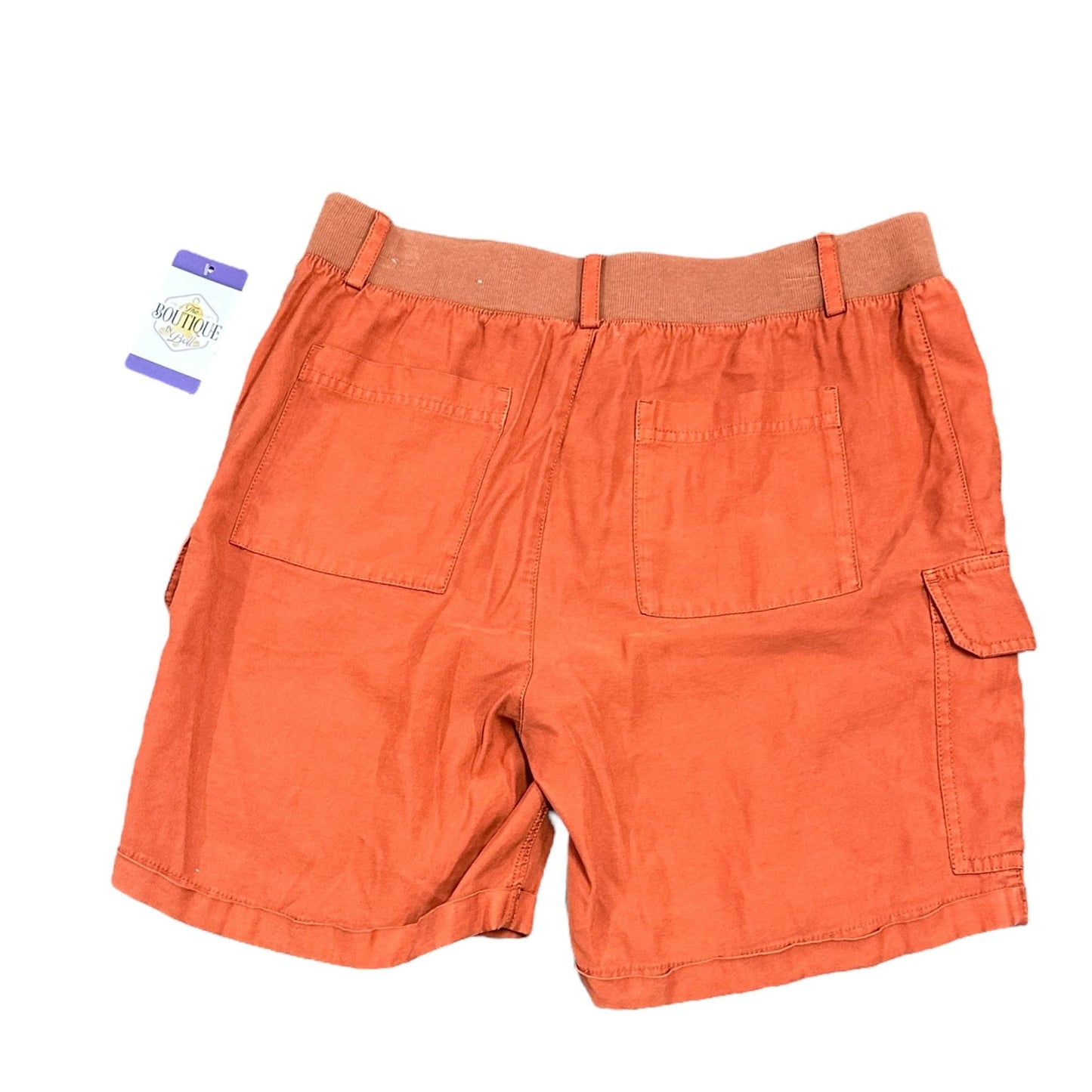 Soft Surroundings PM Pali Cargo Shorts Orange Cuffed Elastic Waist Wide Leg