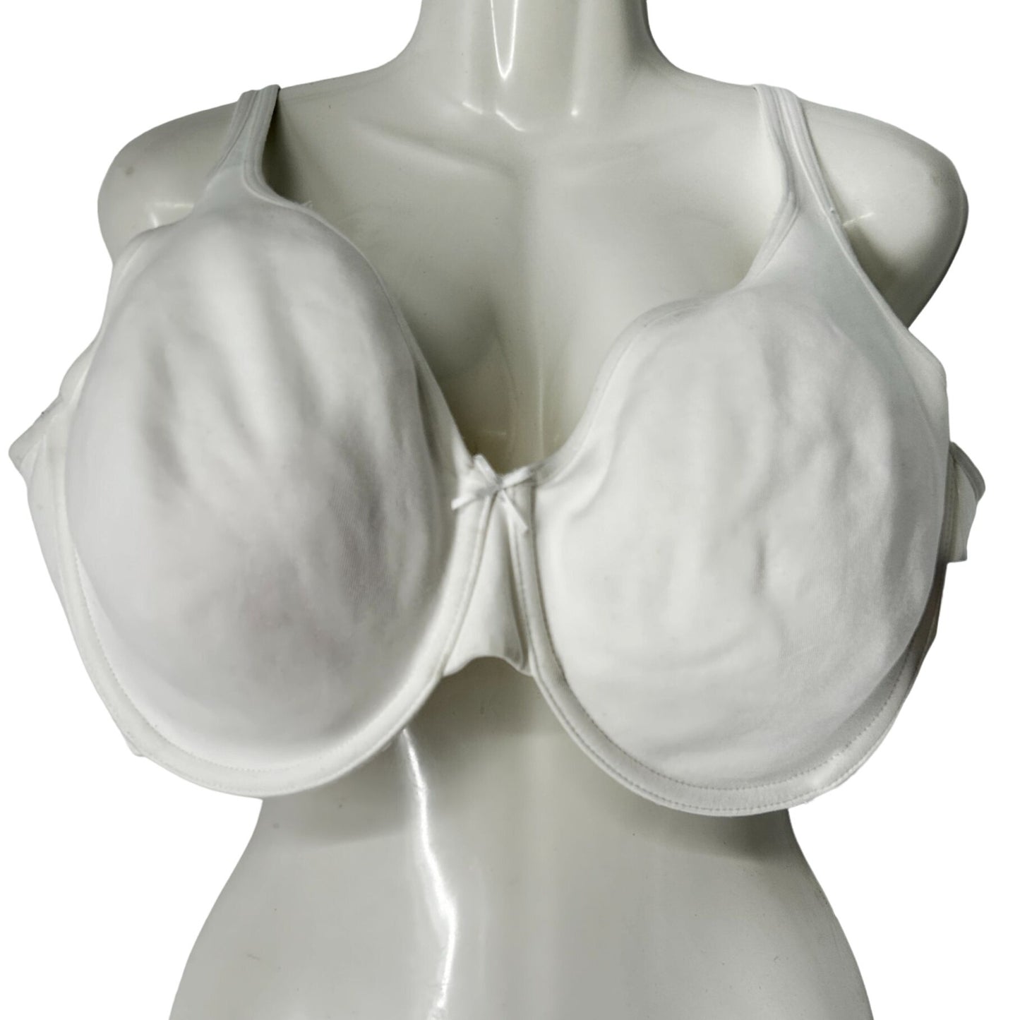 Cacique 46DD White Cotton Lightly Lined Full Coverage Bra Underwire Adjustable