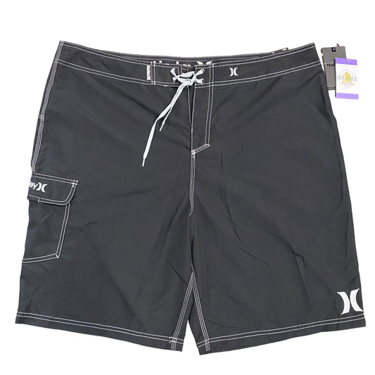 NWT Hurley Mens 42x22 Gray Swim Trunks Board Shorts Knee Length Drawstring Waist