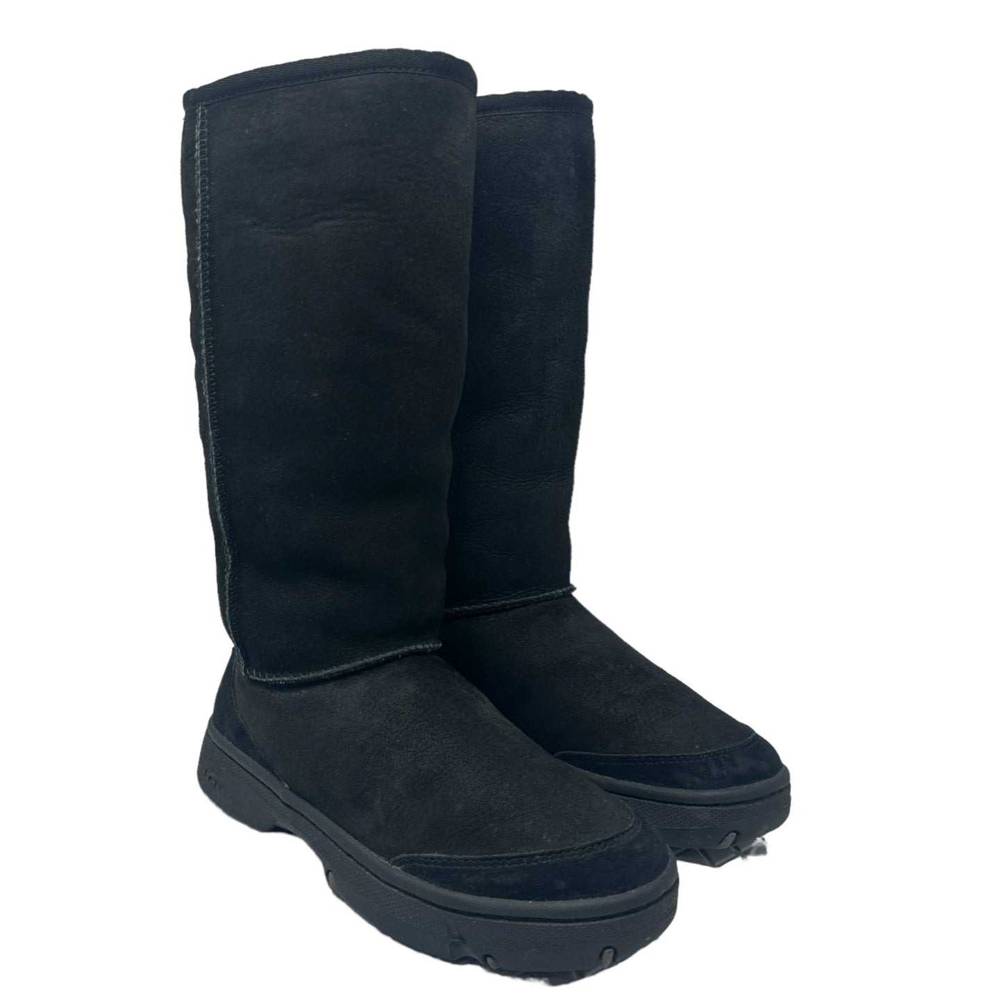 UGG Australia Womes 6 M Black Native Stitch Ultra Tall Leather Sheepskin Boots