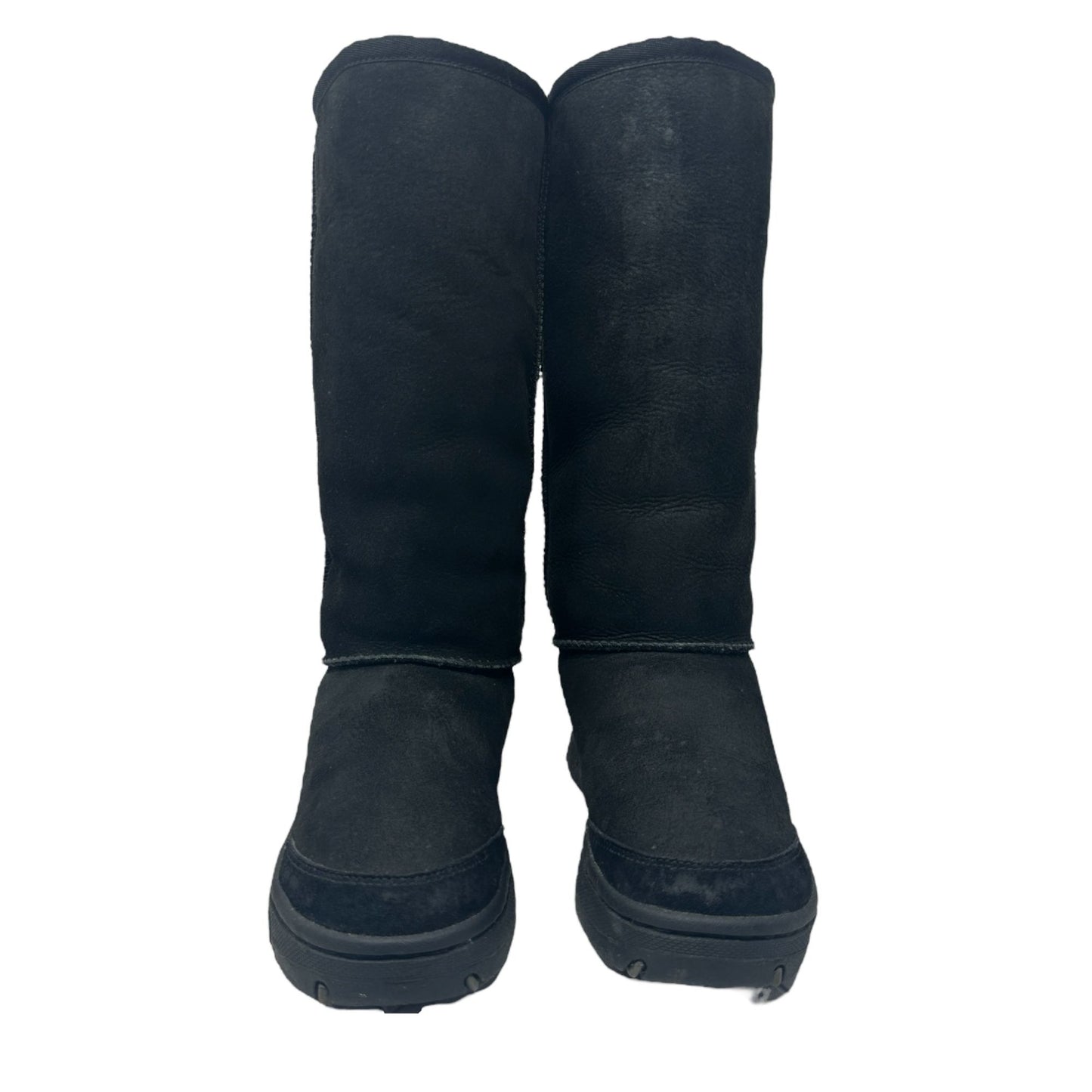 UGG Australia Womes 6 M Black Native Stitch Ultra Tall Leather Sheepskin Boots