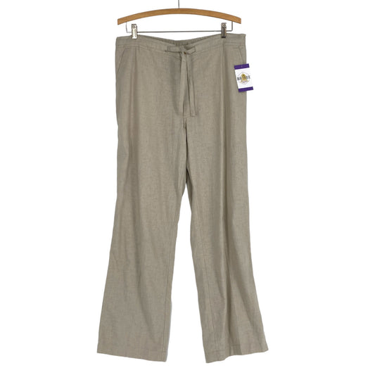 Havanera Mens L 36-38 Beige Linen Chino Pants Pockets Button Fly Closure Casual