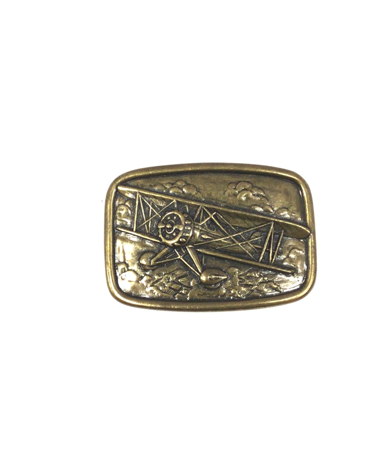 Vintage Avon Brass Bi-Plane Belt Buckle
