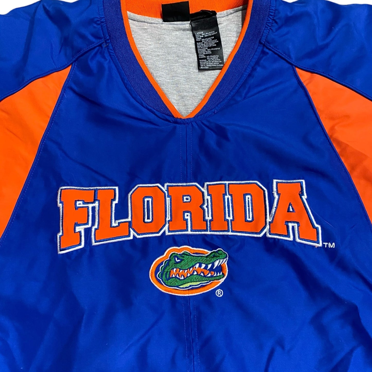 Vintage STARTER Florida Gators Jacket Mens L Vneck Windbreaker Pullover Lined