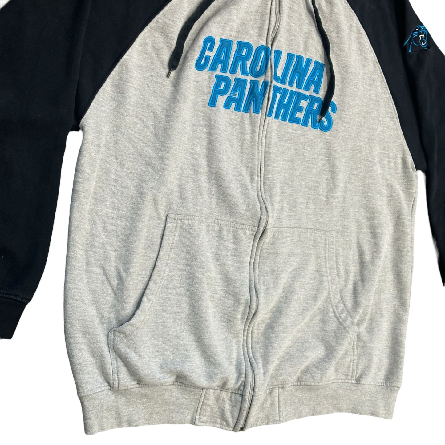 NFL Team Apparel Mens 2XLT Carolina Panthers Full Zip Hoodie Fleece Tall