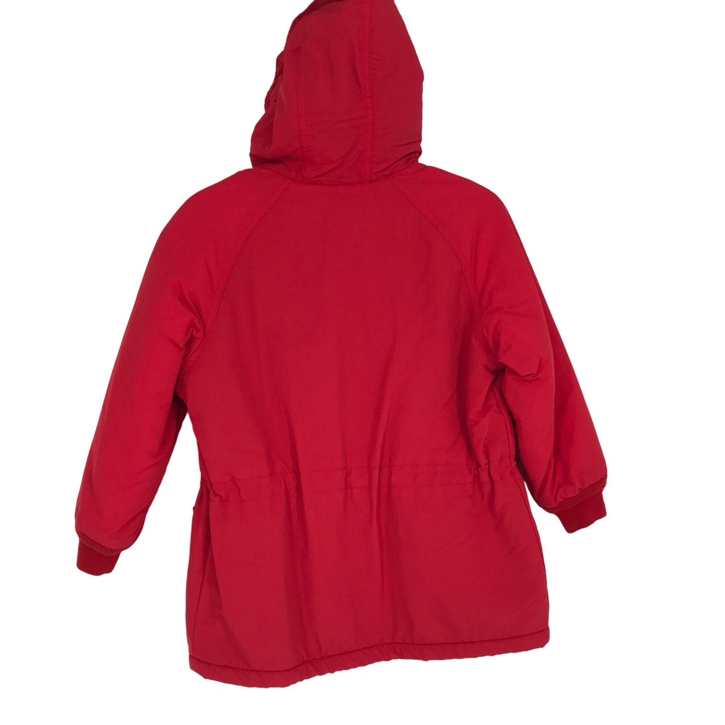 Lands End Squall Red L Youth Jacket Hooded Fleece Lined Squall Winter Coat Ski