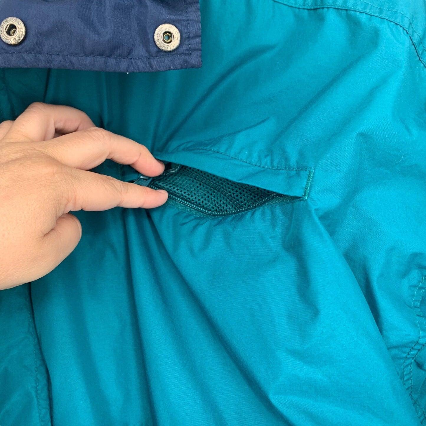 Vintage Columbia XL 2 In 1 Jacket Teal Purple Fleece Lined Zipper Pockets Full Zip