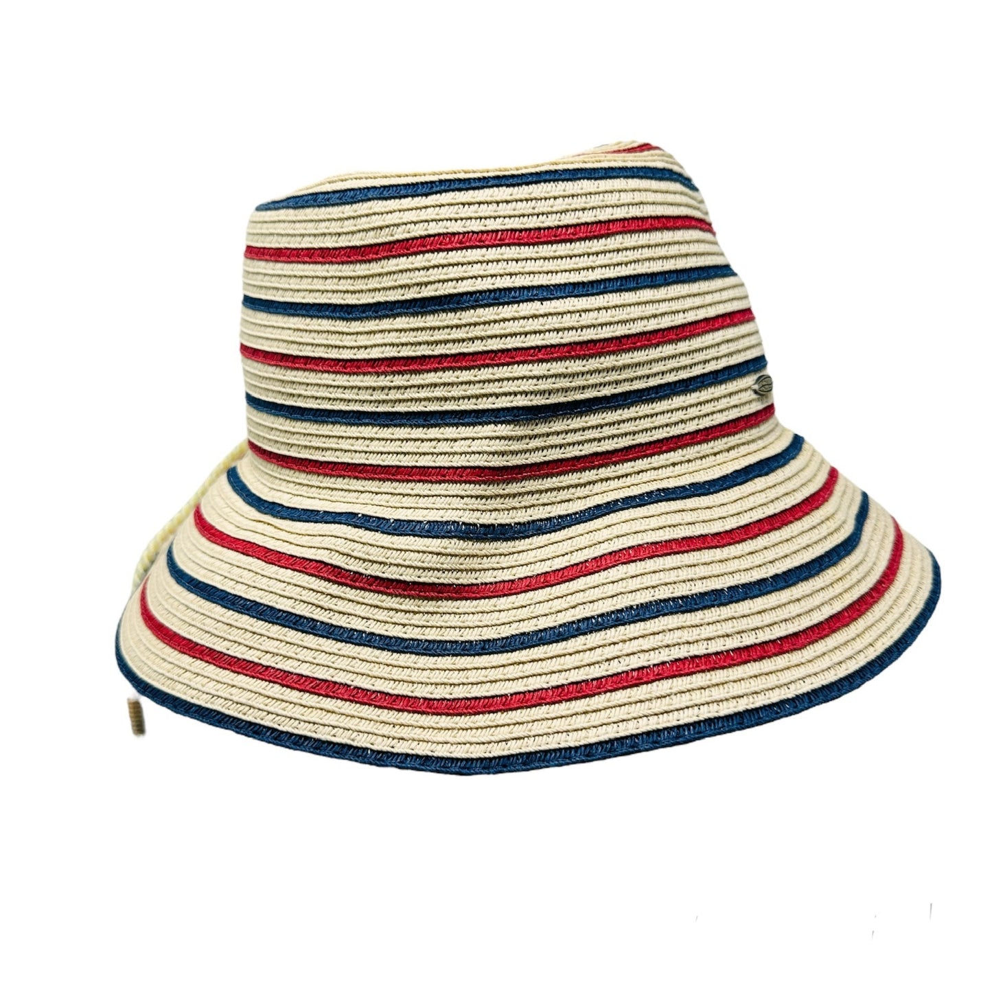 Vintage Scala Womens Bucket Sun Hat One Size Red White Blue Cap Summer Wear