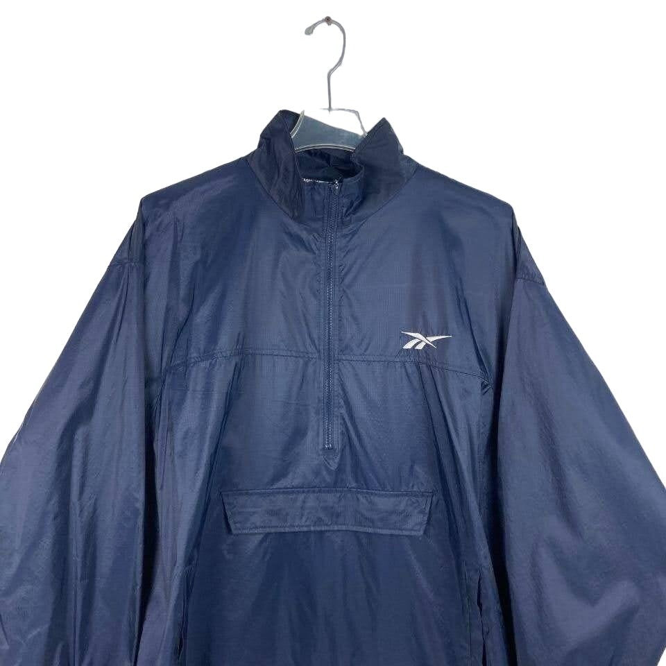 Reebok Jacket L Half Zip Pullover Windbreaker Front Waist Pocket Vented Back