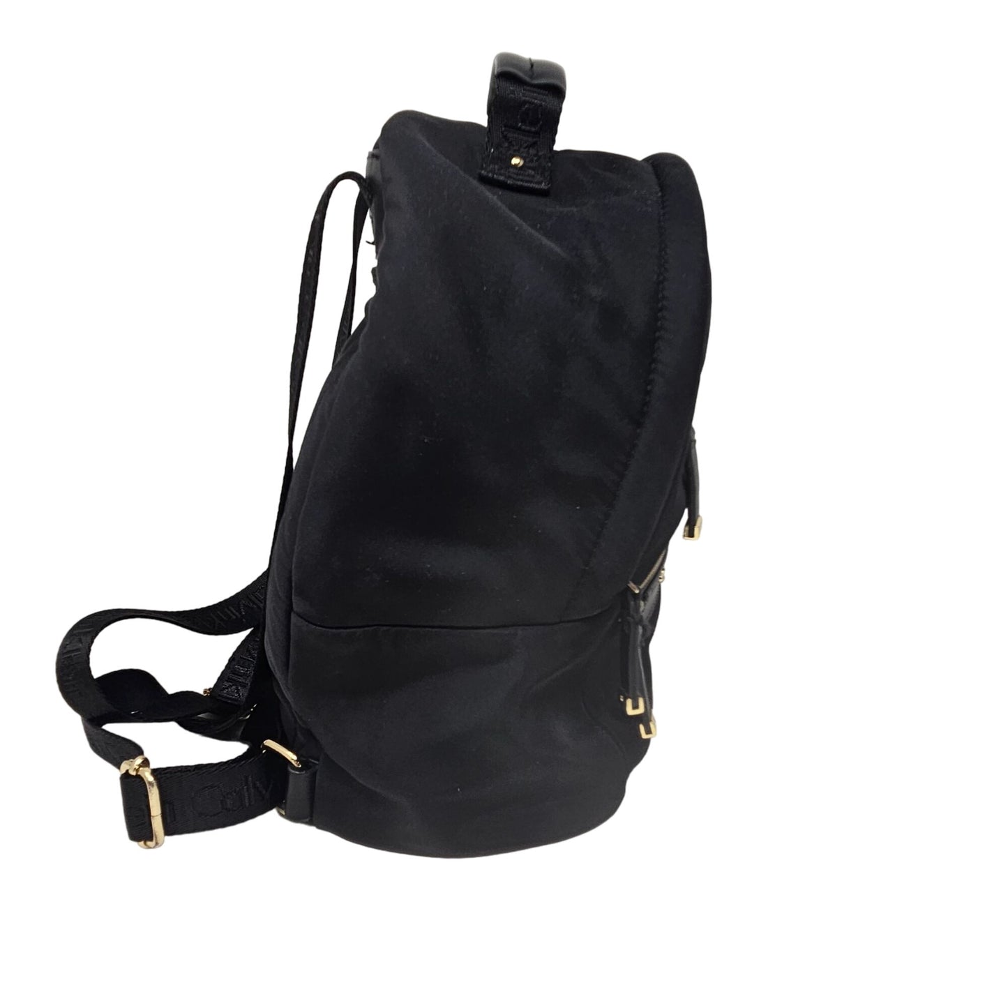 Calvin Klein Mini Back Pack Black Gold Zipper Adjustable Straps Pockets RN54163