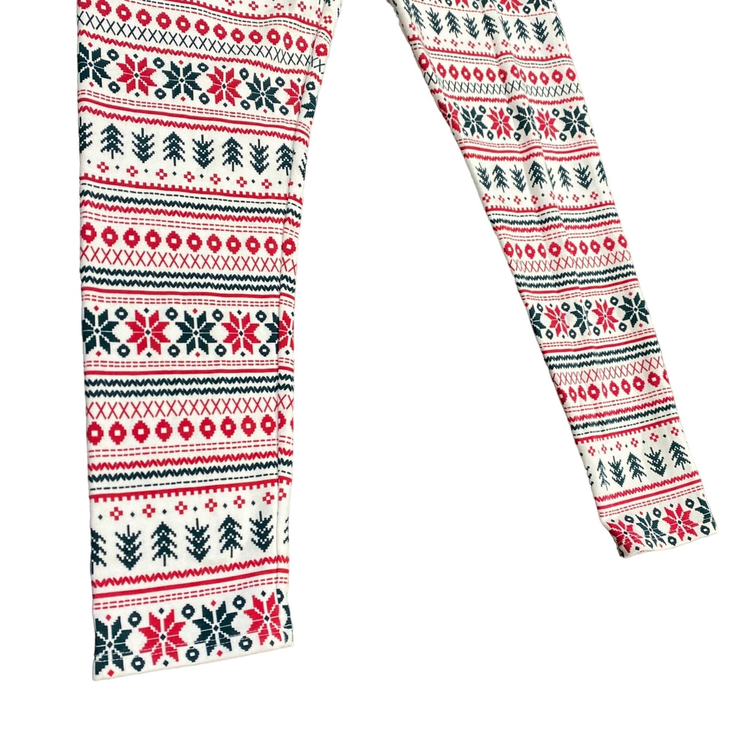 The Childrens Place Youth XXL Fairisle Christmas Leggings Red Green White Comfy