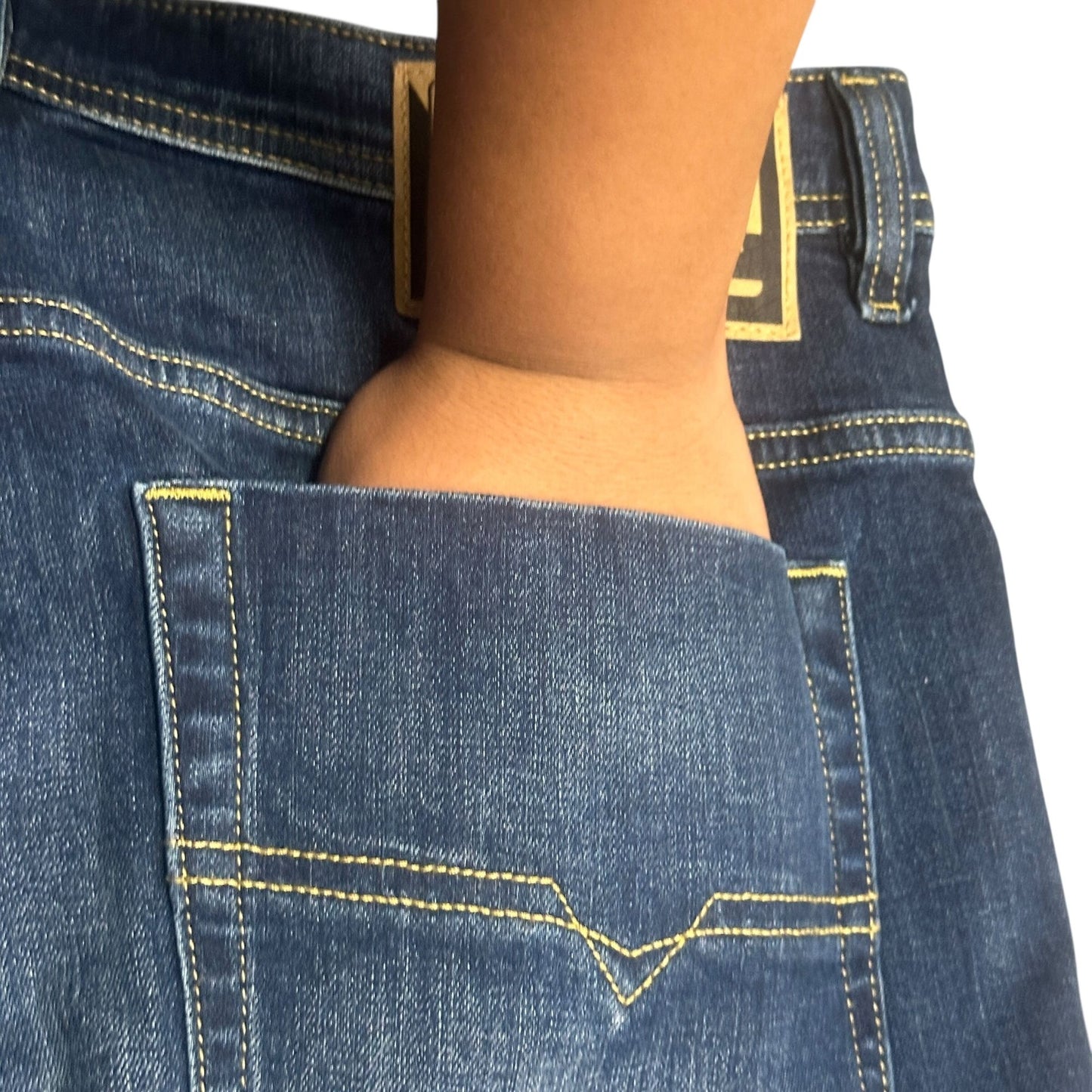 Diesel Jeans Mens 38x 32 Safado Slim Straight Button Fly Dark Wash Denim Stretch