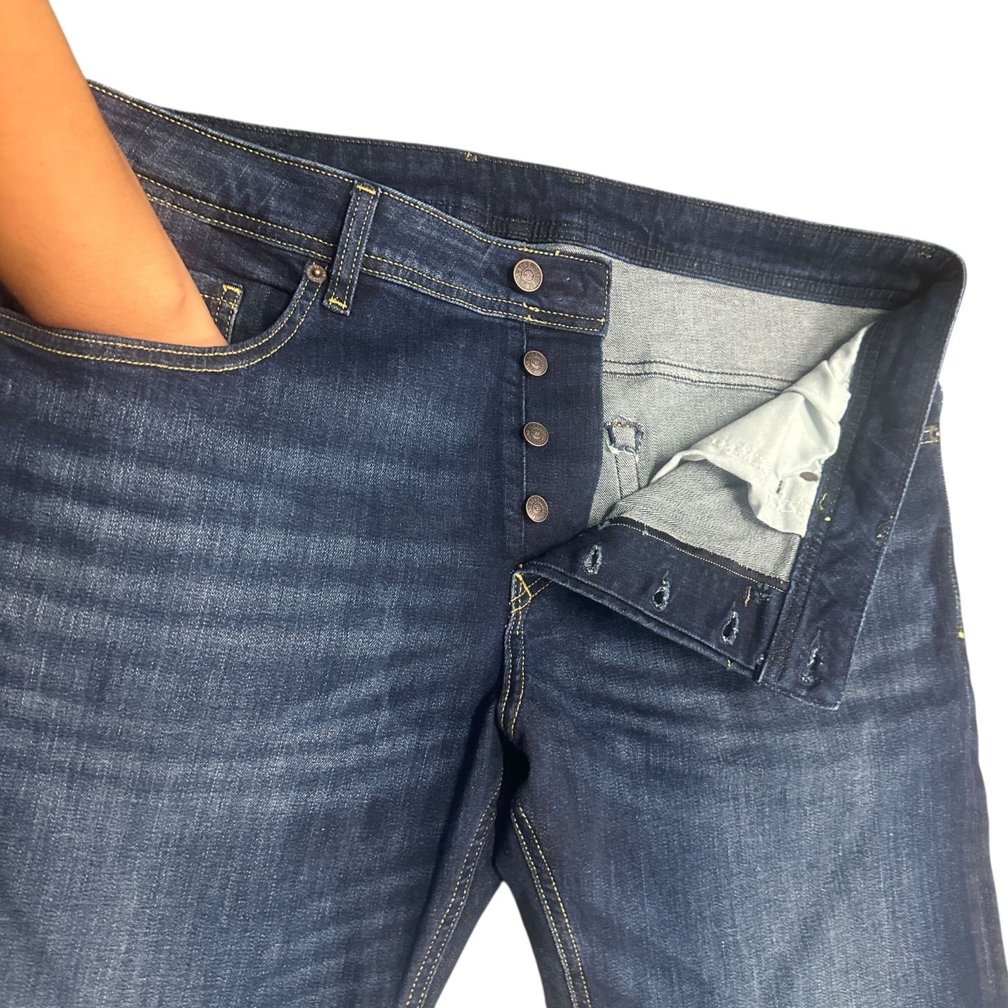 Diesel Jeans Mens 38x 32 Safado Slim Straight Button Fly Dark Wash Denim Stretch