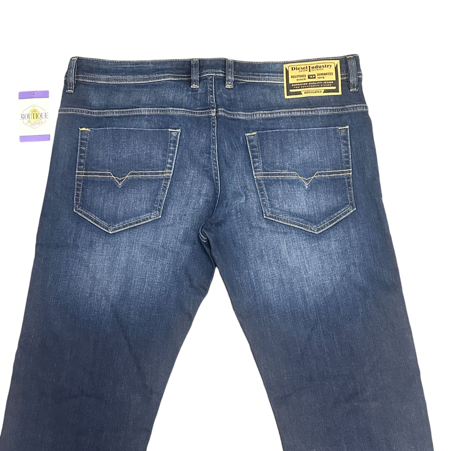 Diesel Jeans Mens 38x 32 Safado Slim Straight Button Fly Dark Wash Denim Stretch