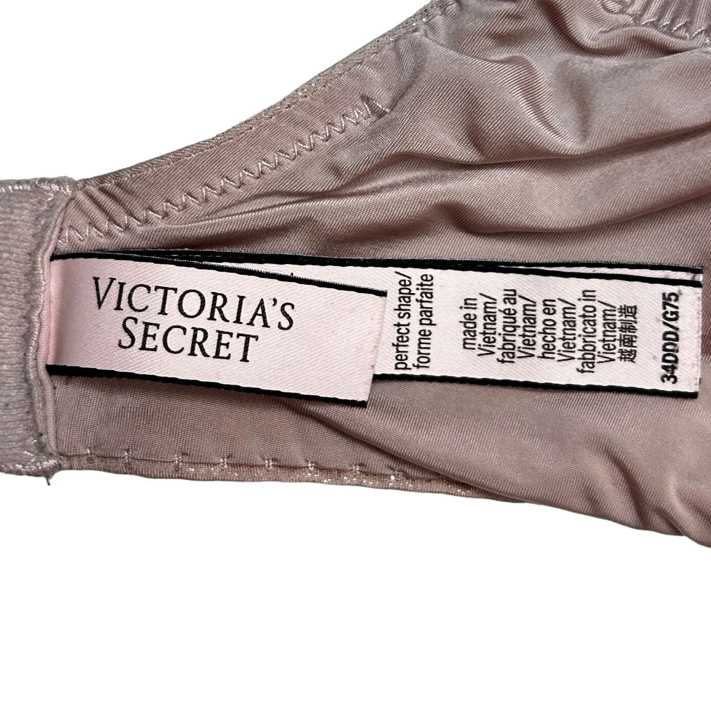 Victorias Secret 34DDD Perfect Shape Bra Sweet Cream Nude Underwire FullCoverage