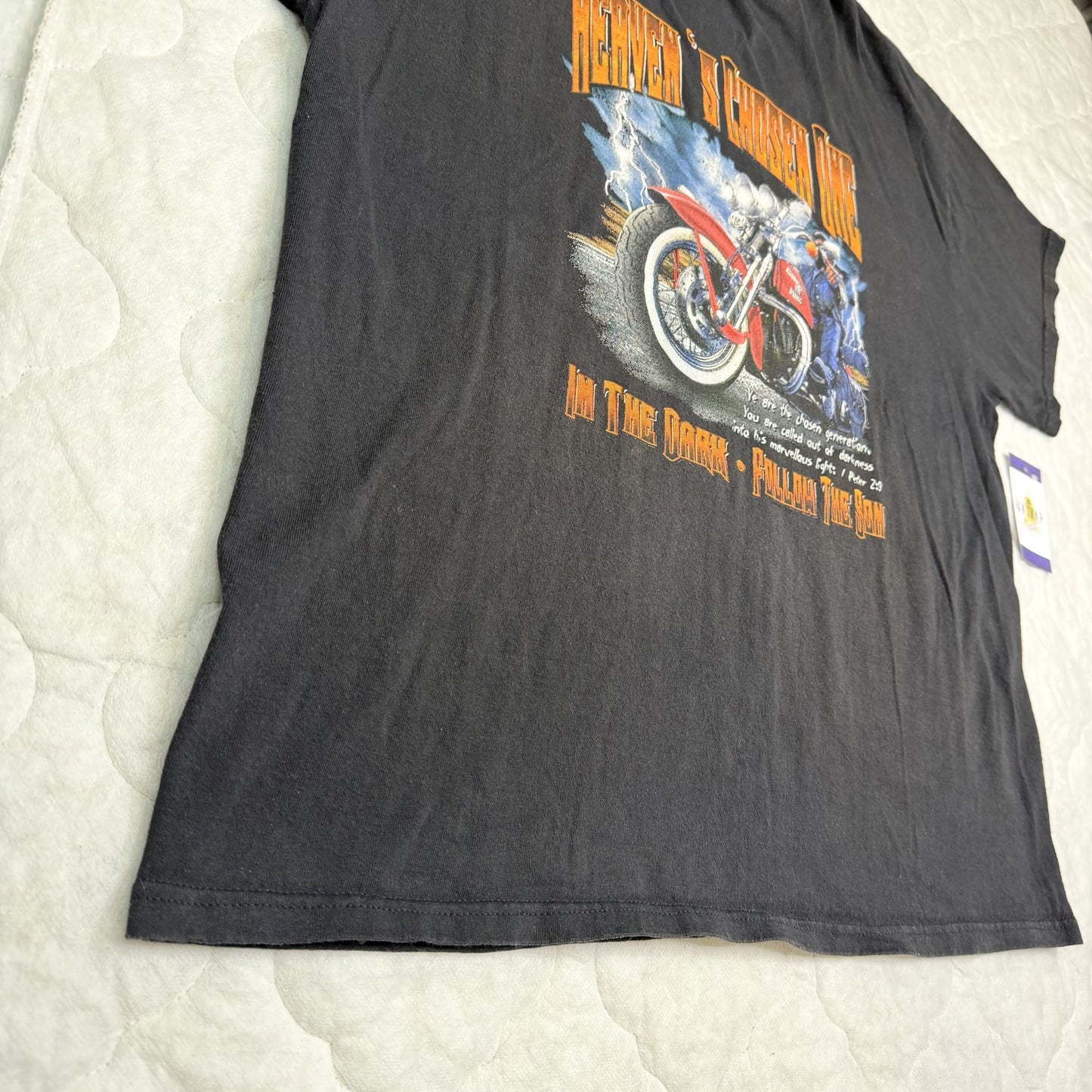 Heavens Chosen One Christian Biker Graphic Black TShirt XL 1 Peter 2:9