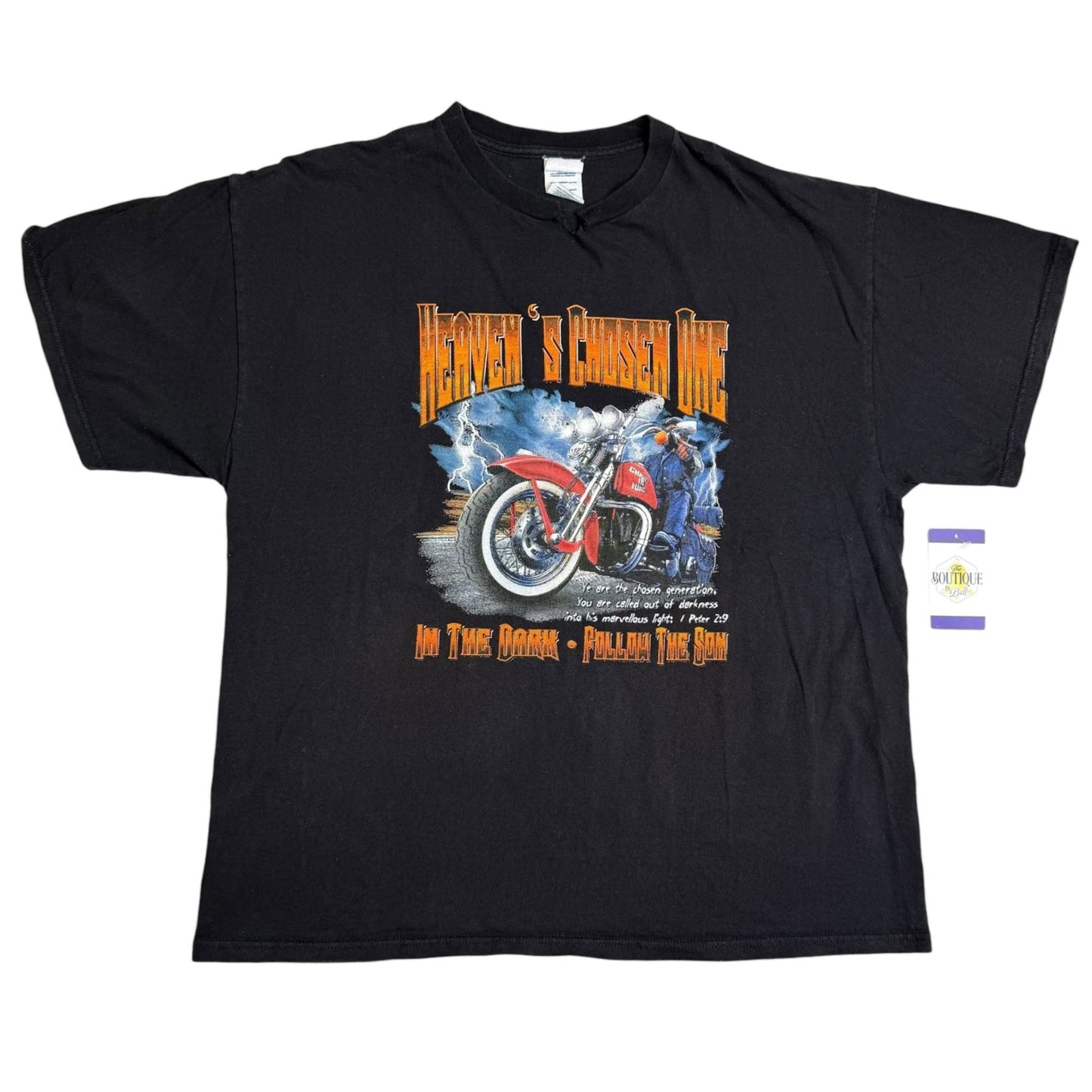 Heavens Chosen One Christian Biker Graphic Black TShirt XL 1 Peter 2:9