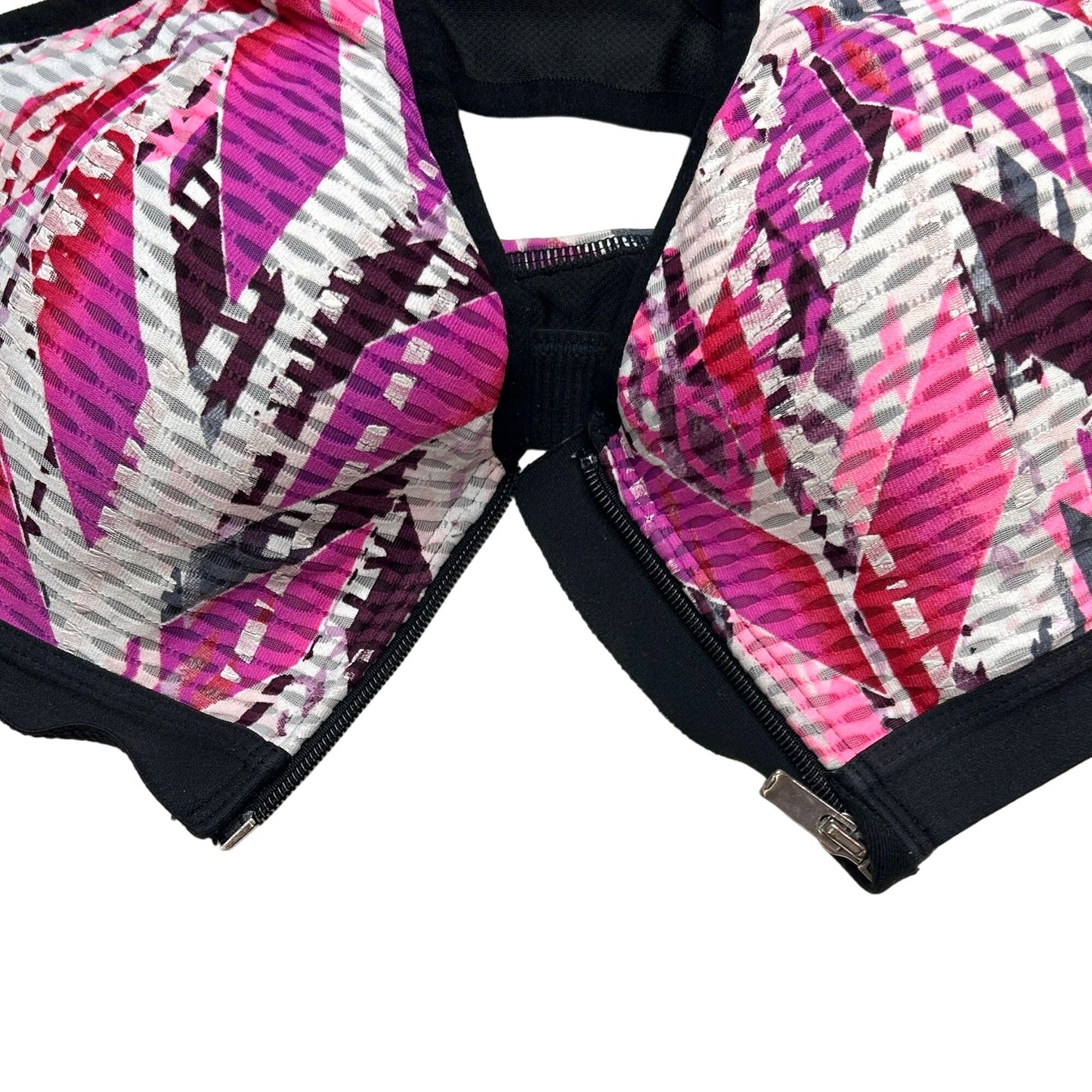 Victoria Secret VSX Incredible 34B Sports Bra Front Zip Padded Pixelated Aztec