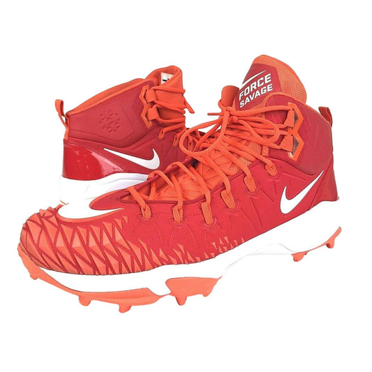 Nike Mens 18 Red Football Cleats NFL A09388-600 Force Savage Big Swoosh