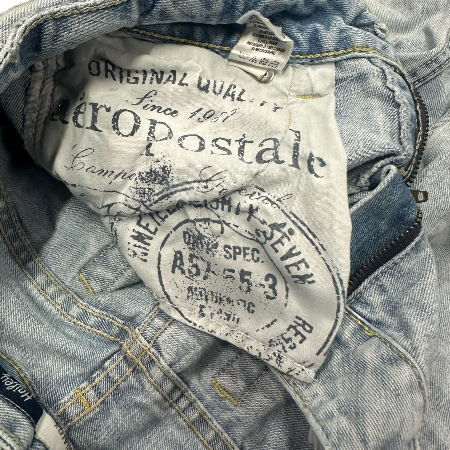 Aeropostale Womens 3/4 Hailey Skinny Flare Jeans Light Wash Distressed Low Rise