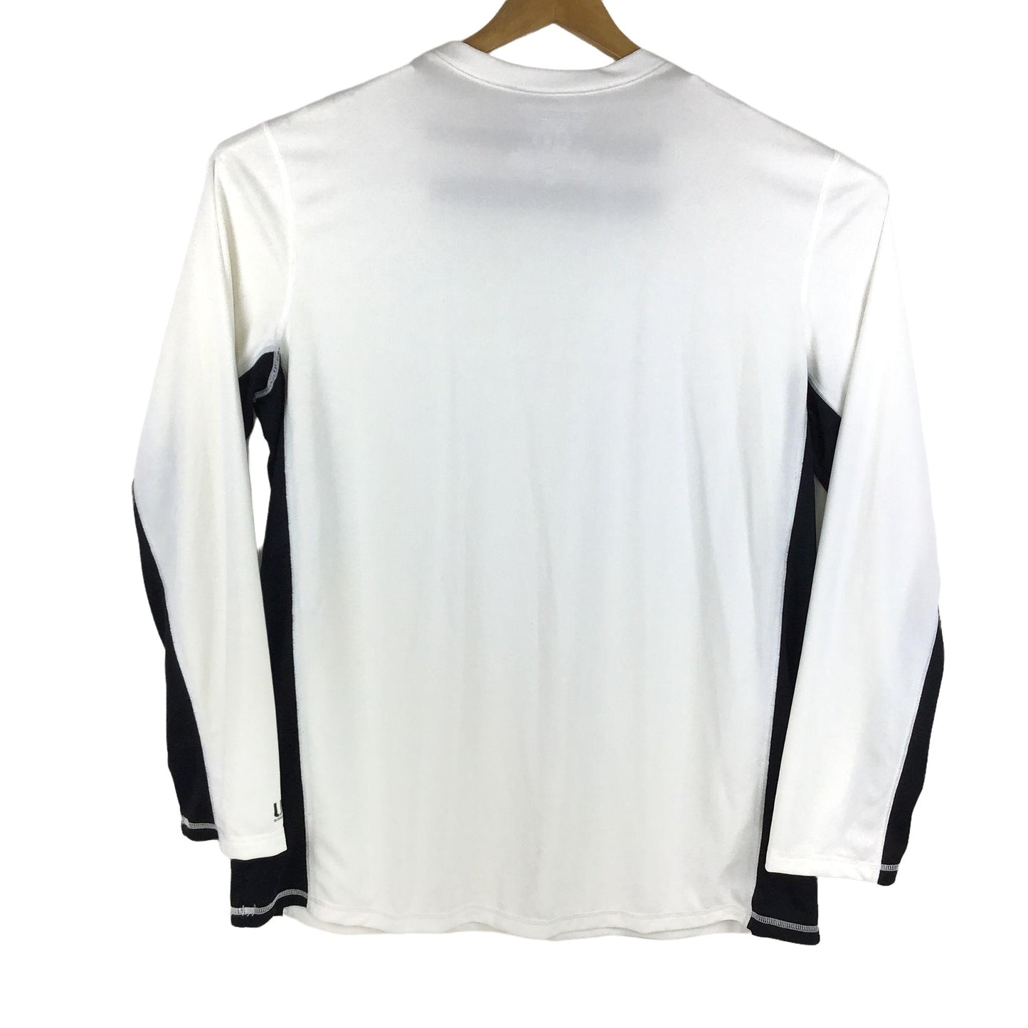 Speedo Mens XXL Athletic Shirt Breathable Long Sleeve White Black Crew Neck