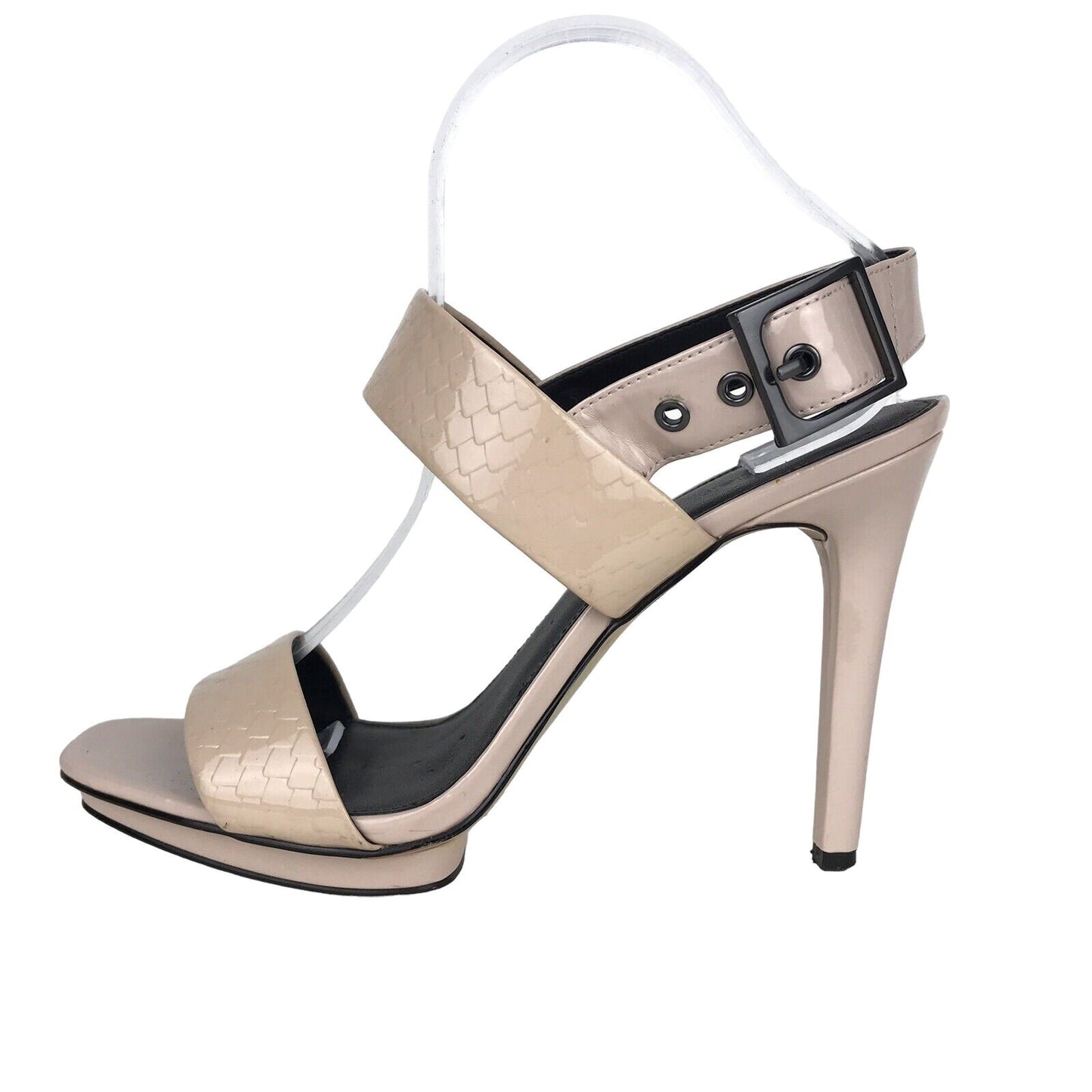 Calvin Klein Val High Heel Strappy Platform Sandals Blush Nude Beige Size 9