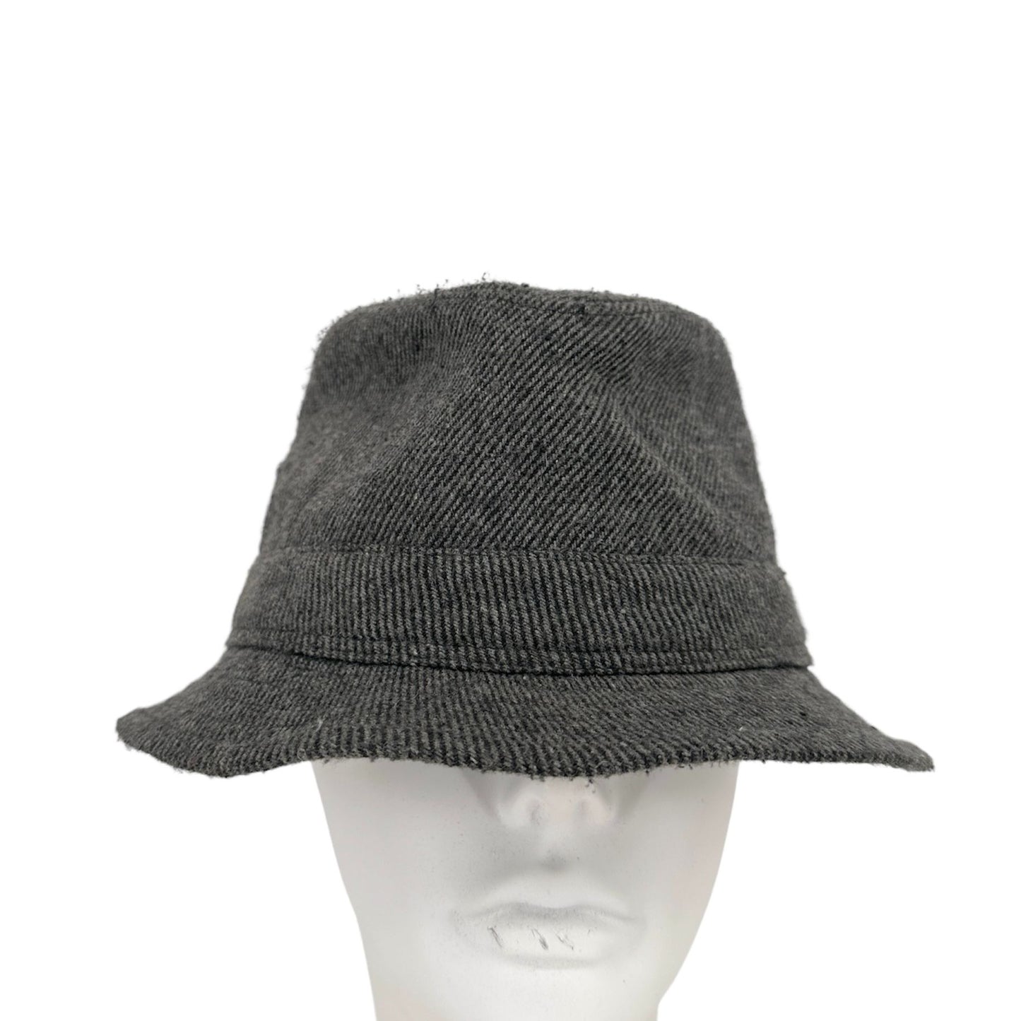 Boutique Womens Gray Wool Blend Tweed Bucket Hat Cap Fedora Fashion Casual