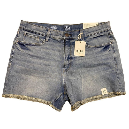 NWT ANA 12 High-Rise Denim Short 3.5" Inseam Stretch Blue Jean Shorts Lt Vintage