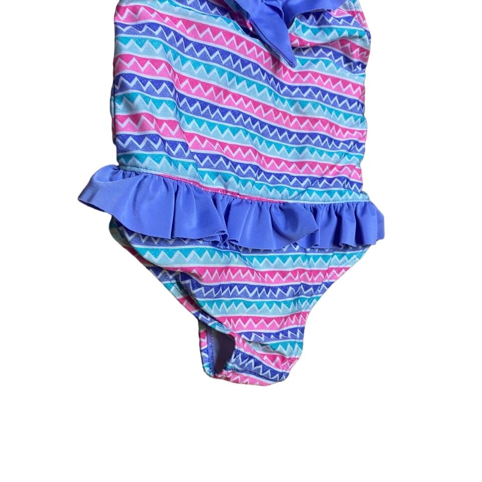 Nursery Rhyme 18M Seahorse Swimsuit Purple Pink Ruffles Chevron Print