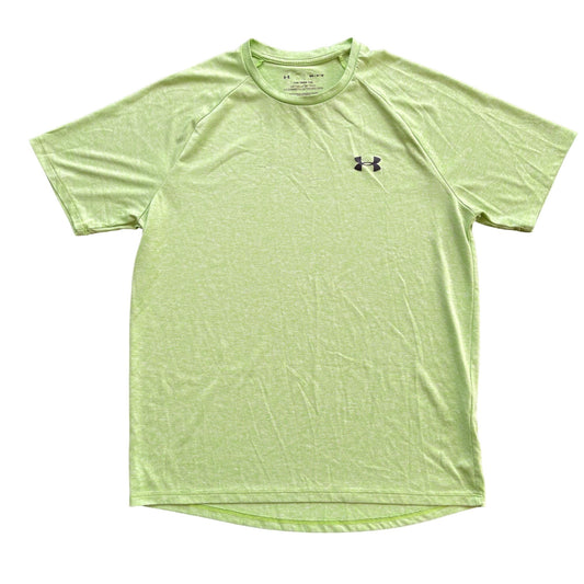 Under Armour M Lime Green Tech Tee Short Sleeve Tshirt Pocket Logo Crew Neck