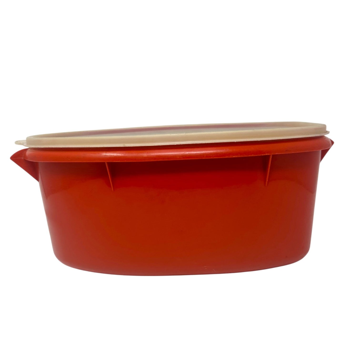 Vtg Tupperware 487 Ham Keeper Paprika Red 3-Piece Set Food Storage Midcentury