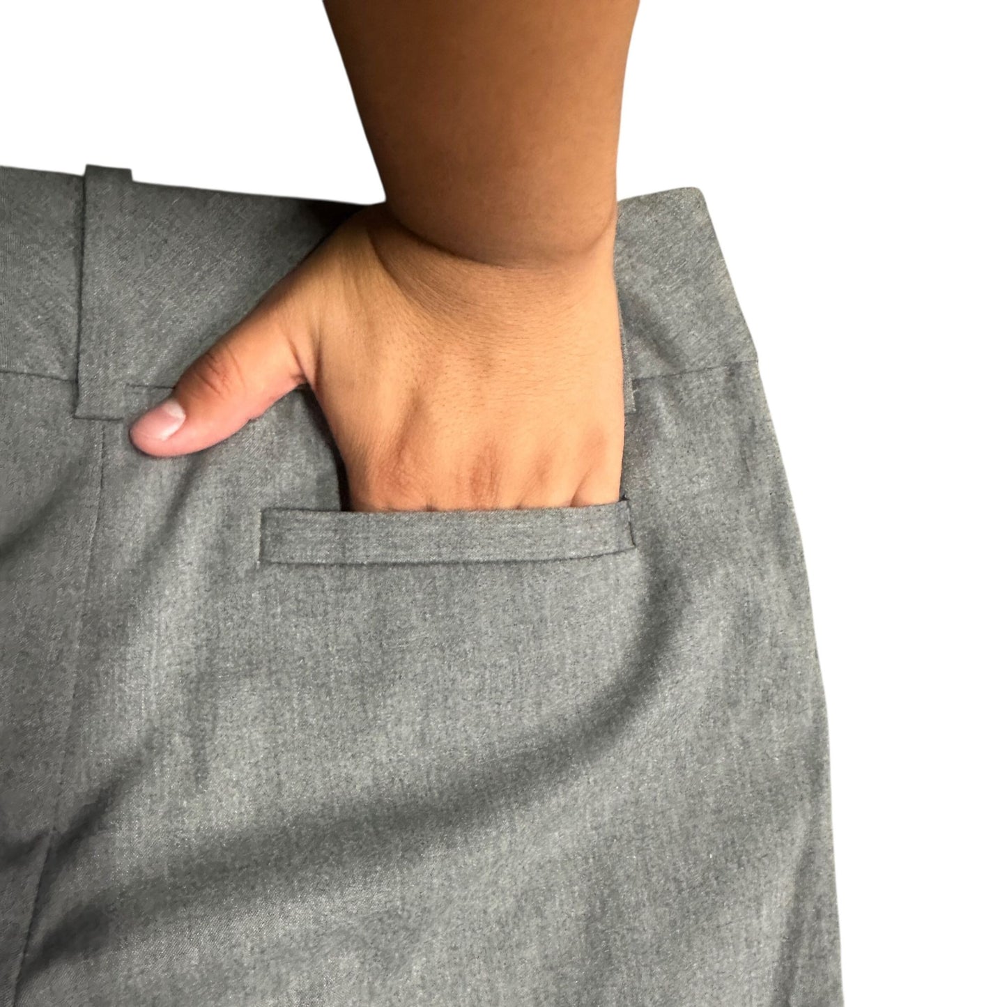 The Limited Cassidy Fit Dress Pants 6L Gray Wide Flare Leg Mid Rise Office Wear