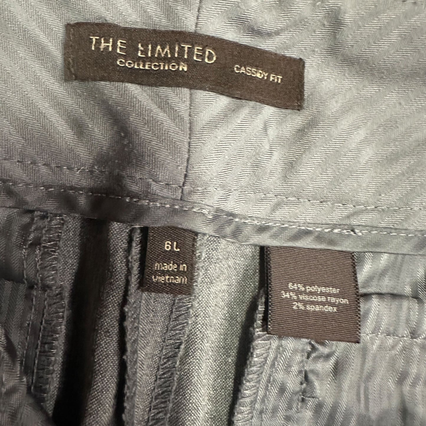 The Limited Cassidy Fit Dress Pants 6L Gray Wide Flare Leg Mid Rise Office Wear