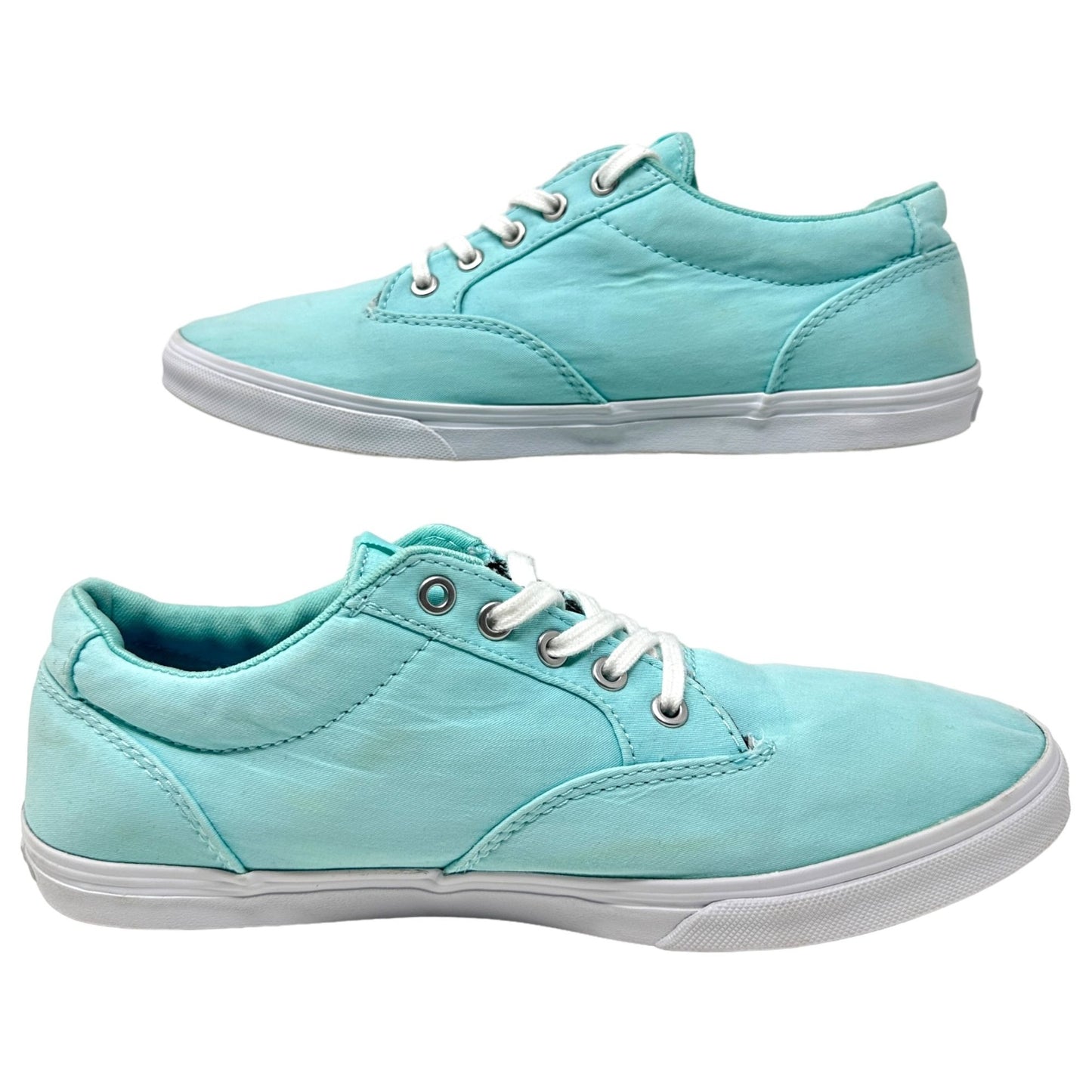 Vans Womens 8 Teal Blue Canvas Lace Up Skateboard Sneakers Casual Skater