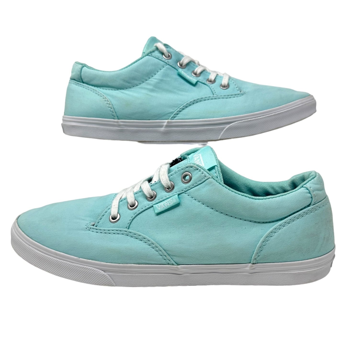 Vans Womens 8 Teal Blue Canvas Lace Up Skateboard Sneakers Casual Skater