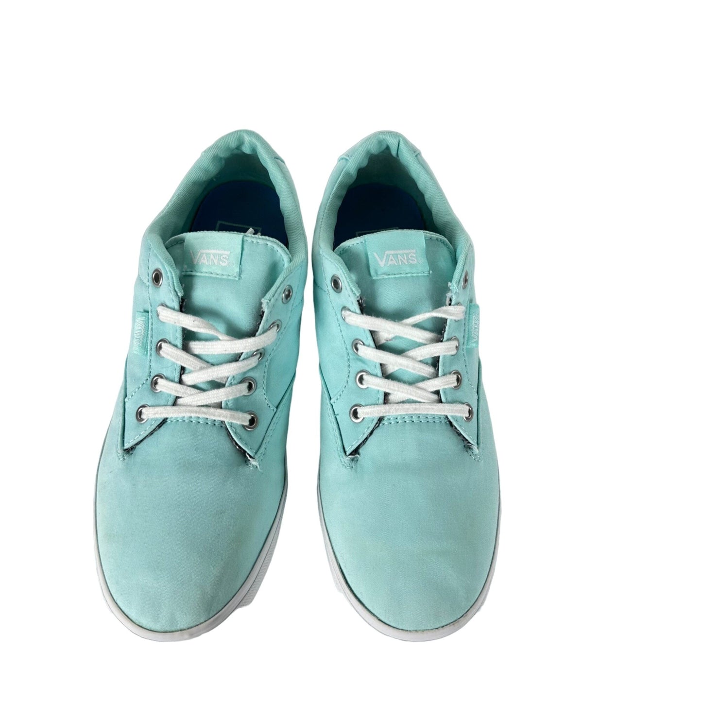 Vans Womens 8 Teal Blue Canvas Lace Up Skateboard Sneakers Casual Skater